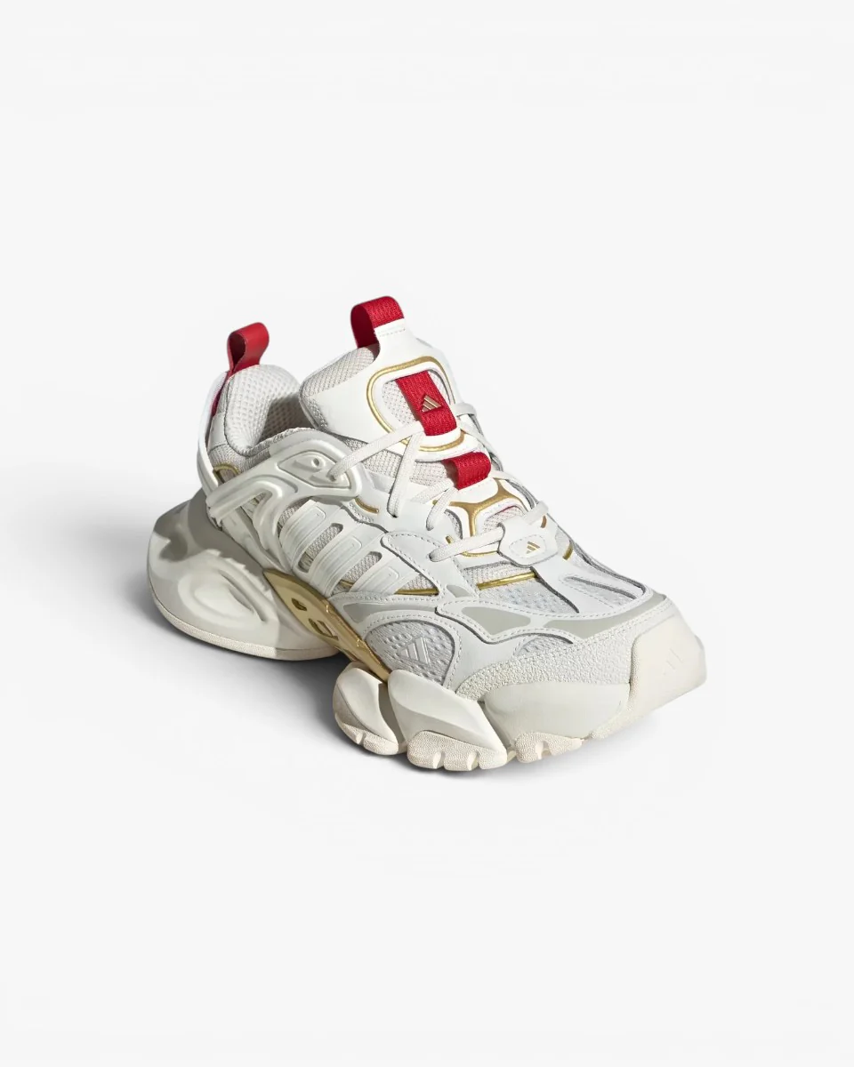 Adidas XLG Runner Deluxe Off White Gold Metallic Red - Image 2