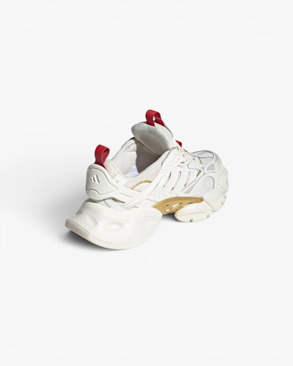 Adidas XLG Runner Deluxe Off White Gold Metallic Red - Image 4