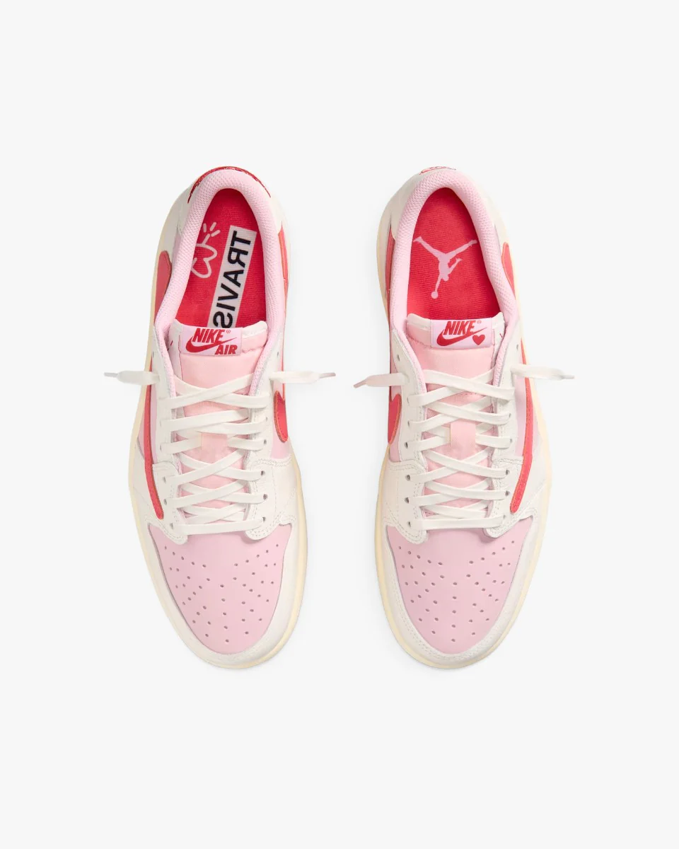 Air Jordan 1 Retro Low OG SP Travis Scott Sail Tropical Pink - Image 4