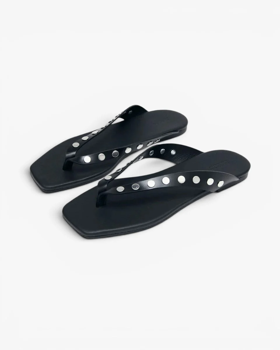 Alohas Japonki Ola Studs Black Leather - Image 3