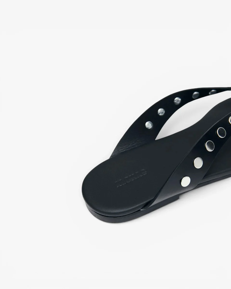Alohas Japonki Ola Studs Black Leather - Image 5