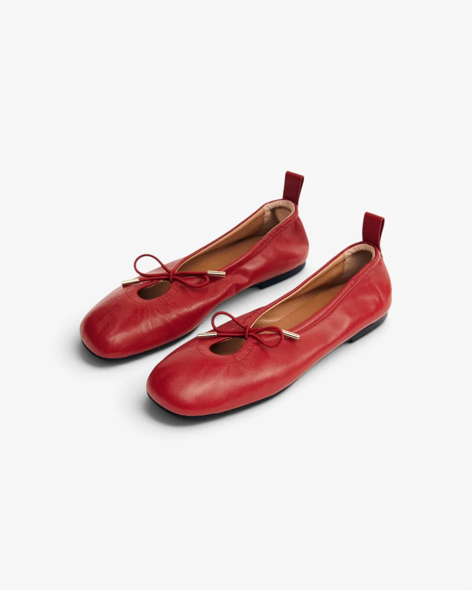 Alohas Baletki Rosalind Red Leather - Image 3