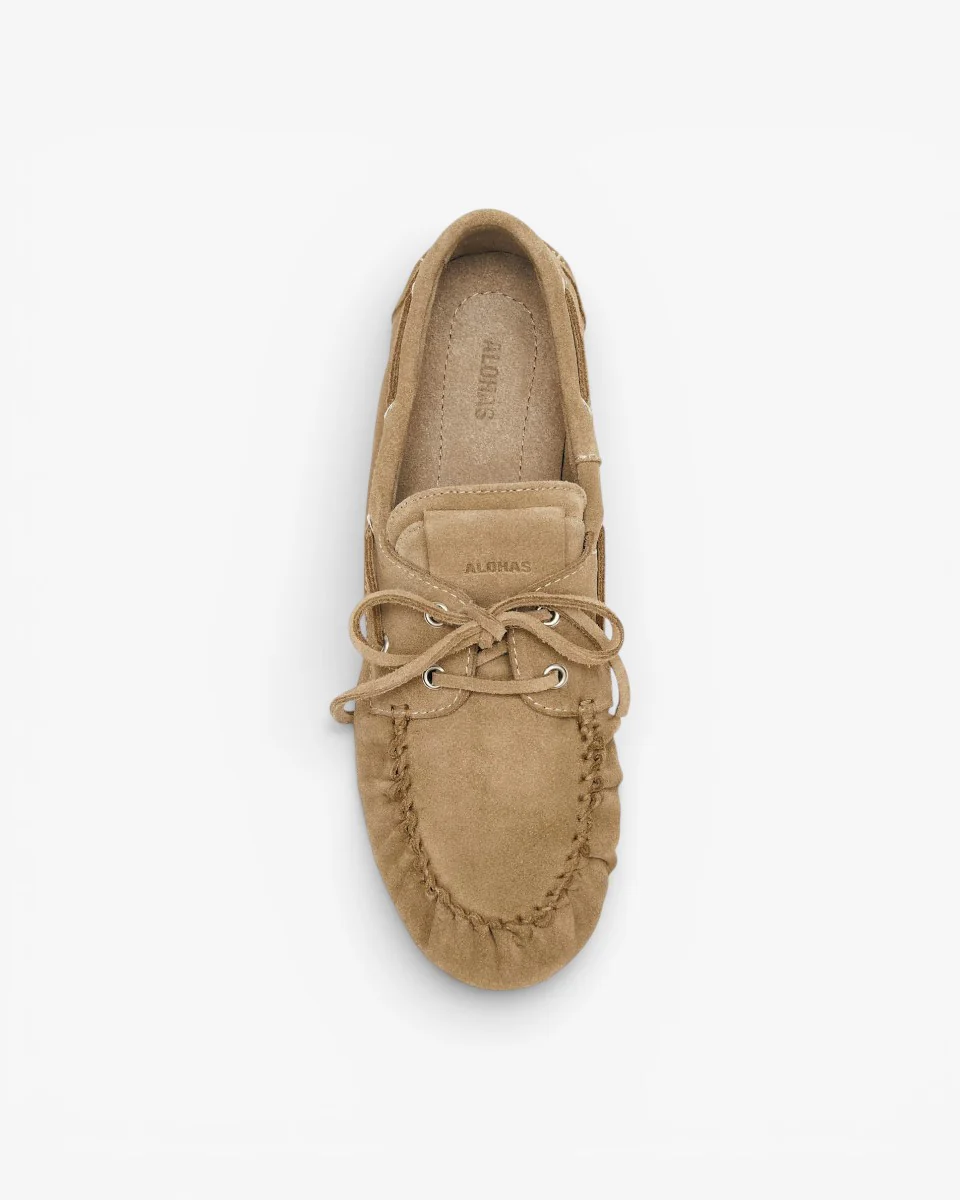 Alohas Loafersy Rowan Suede Beige Leather - Image 4