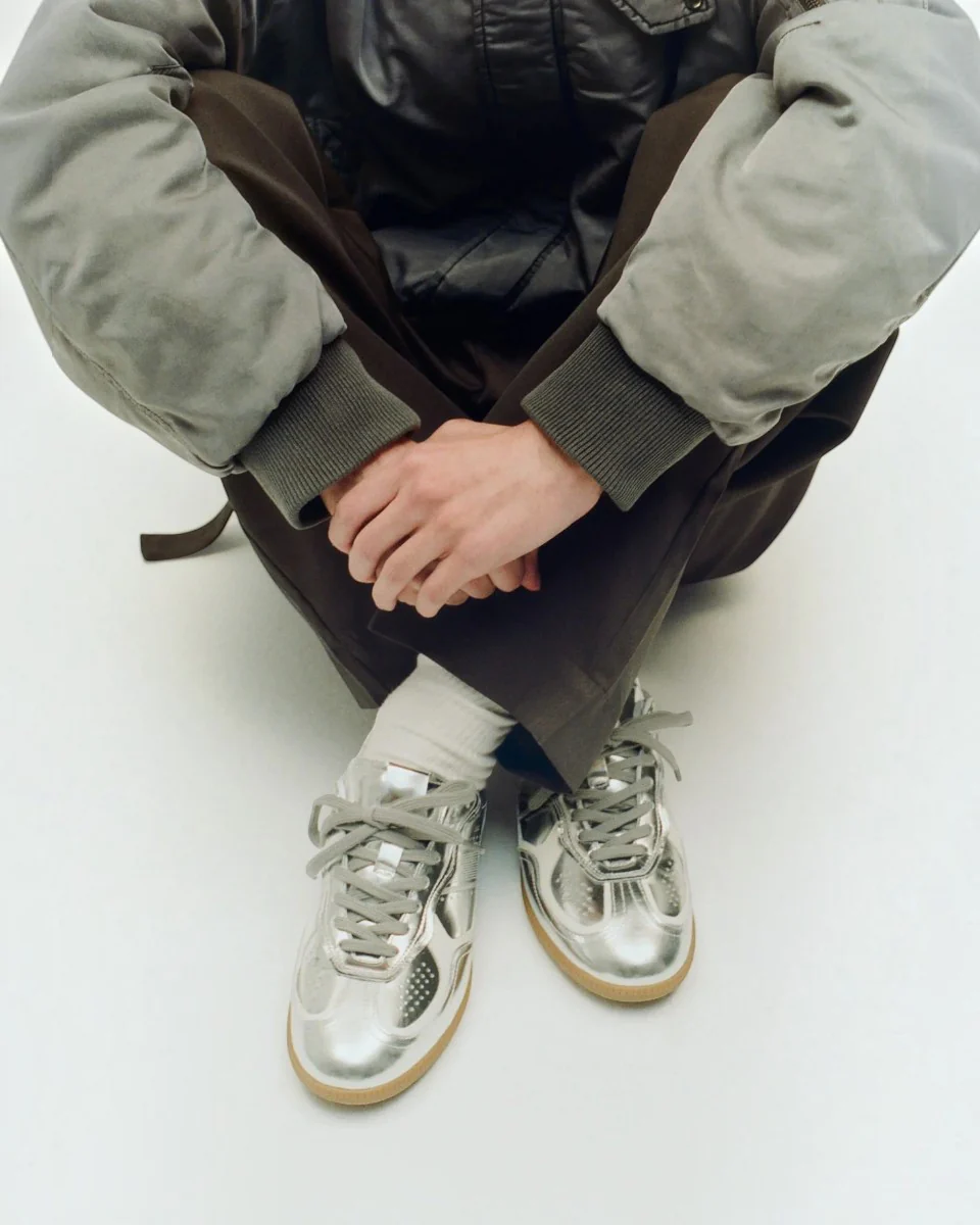 Alohas Sneakersy Tb.490 Rife Shimmer Silver Cream Leather - Image 3