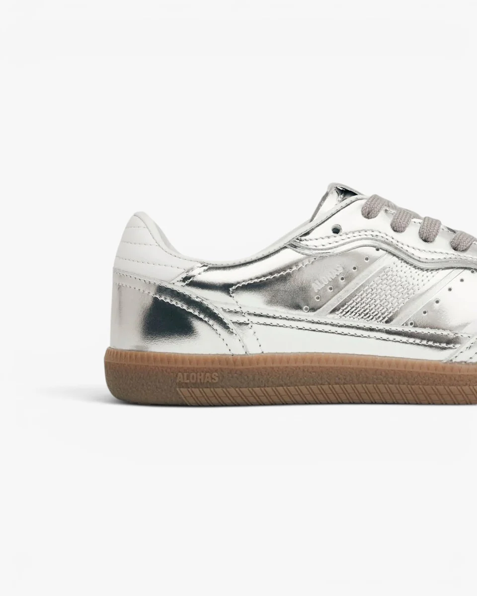 Alohas Sneakersy Tb.490 Rife Shimmer Silver Cream Leather - Image 5