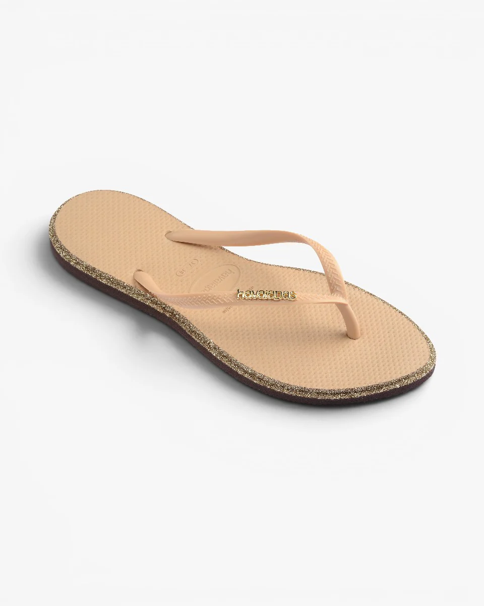 Havaianas Japonki Slim Point Glitter Dark Brown Golden - Image 2