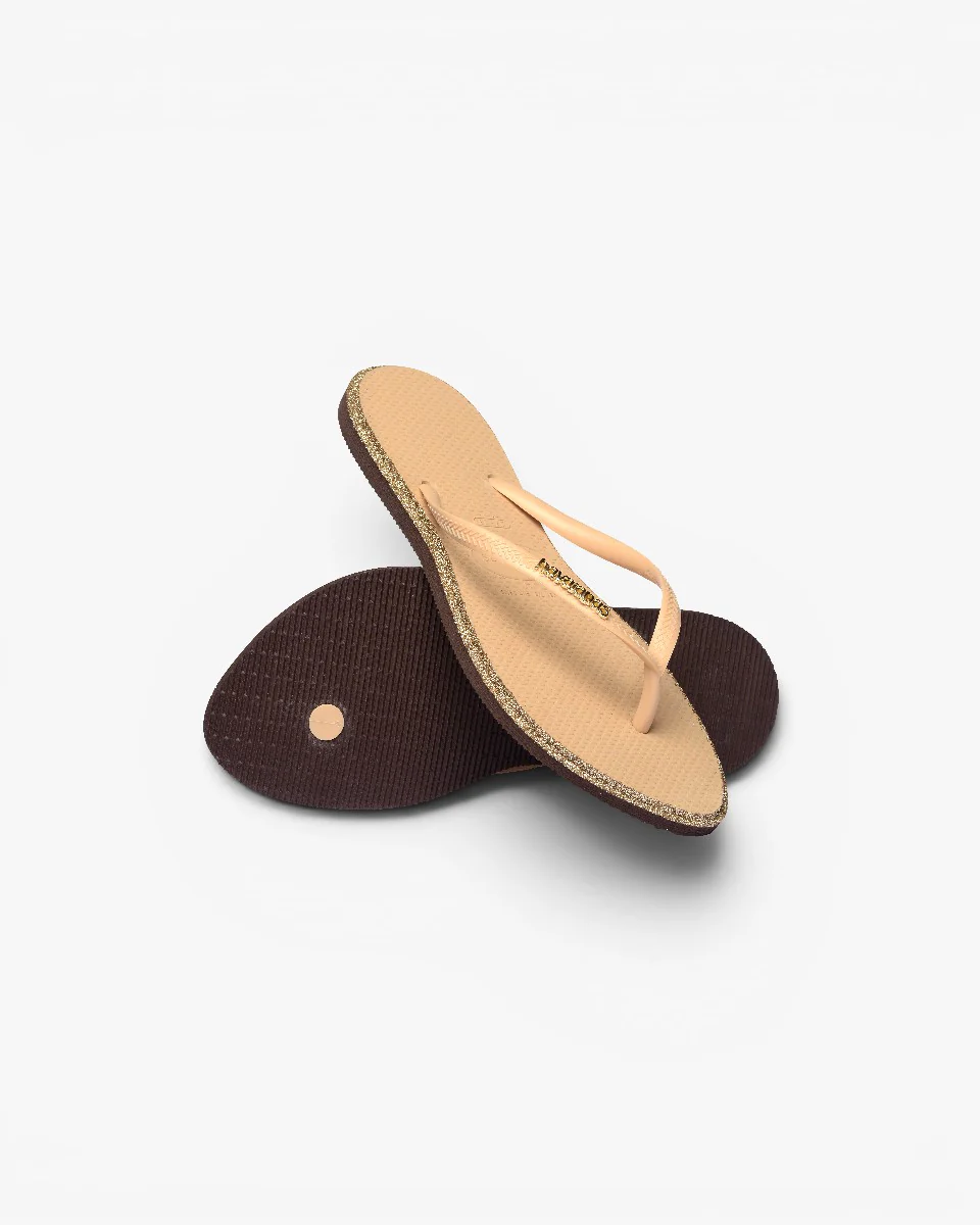 Havaianas Japonki Slim Point Glitter Dark Brown Golden - Image 4