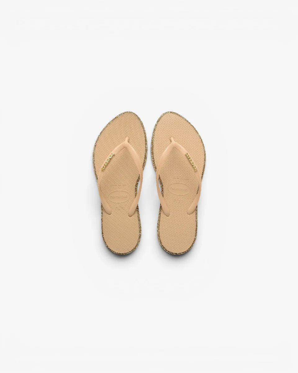Havaianas Japonki Slim Point Glitter Dark Brown Golden - Image 5