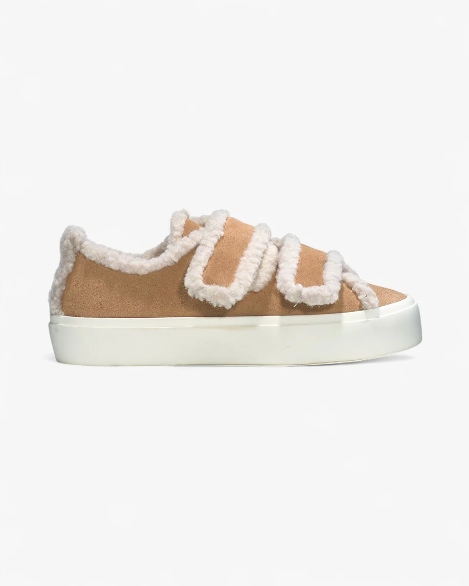 Inuikii Buty Shearling Low Velcro Beżowe