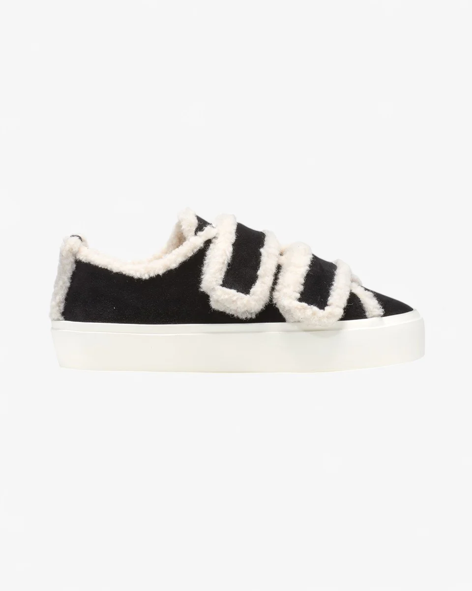 Inuikii Buty Shearling Low Velcro Czarne