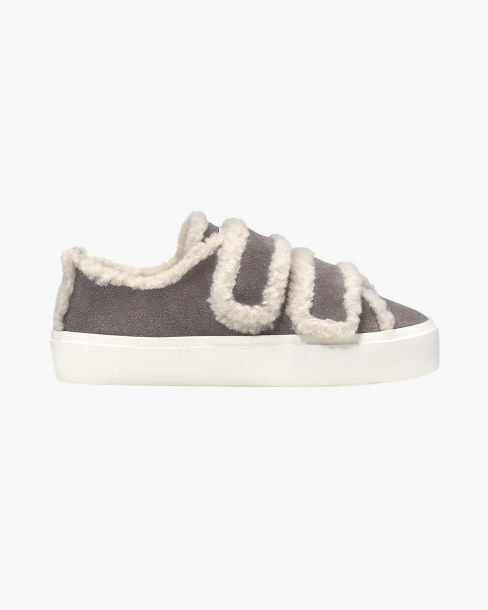 Inuikii Buty Shearling Low Velcro Szare