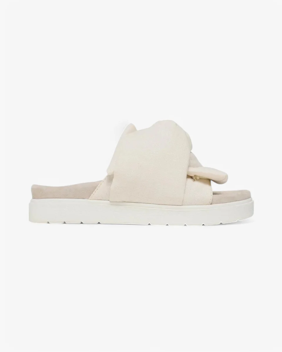 Inuikii Klapki Oversized Linen Knot Off White