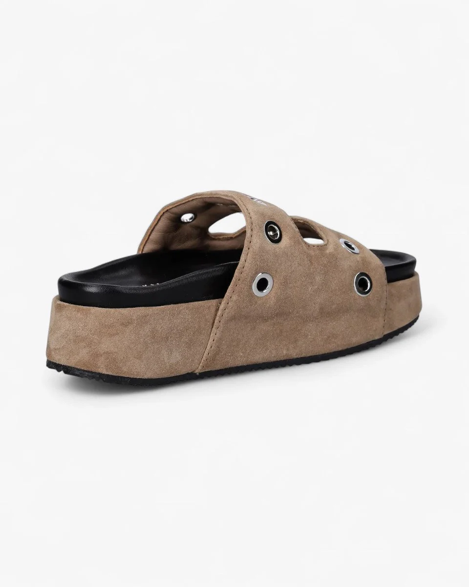 Inuikii Klapki Suede Studs Beżowe - Image 3