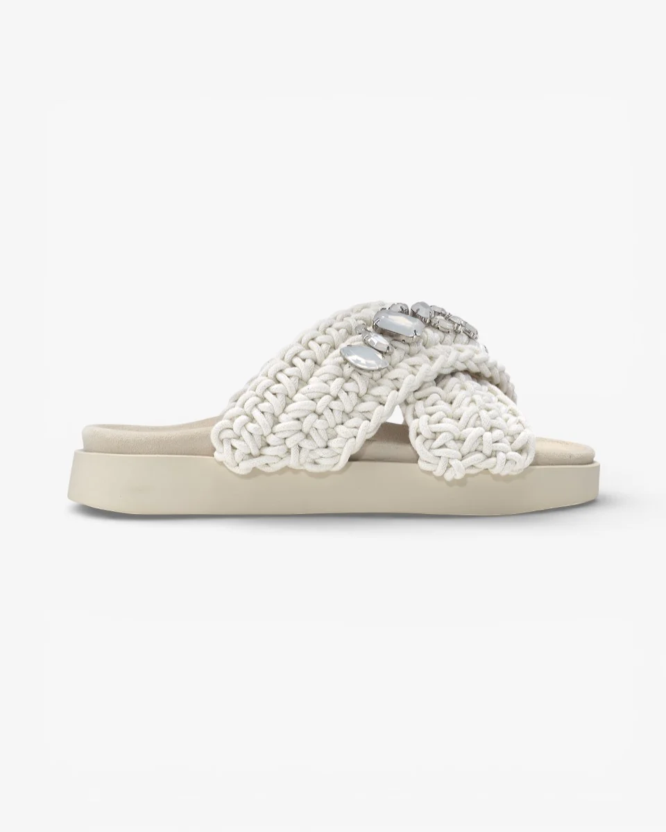 Inuikii Klapki Woven Stones Off White