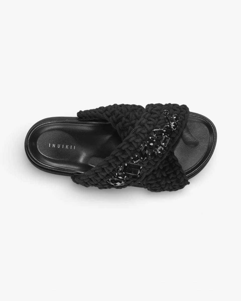 Inuikii Klapki Woven Stones Platform Black - Image 3