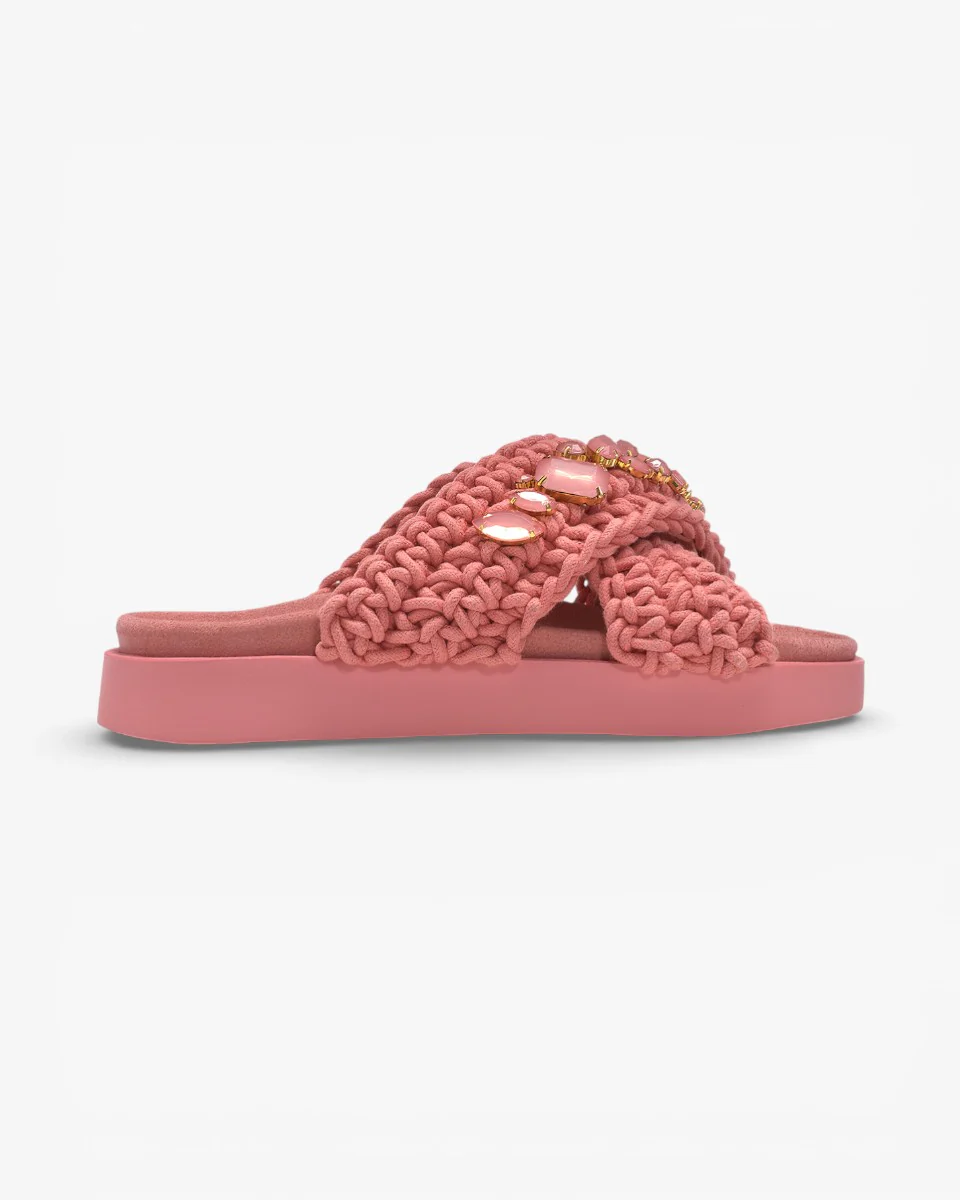Inuikii Klapki Woven Stones Rose