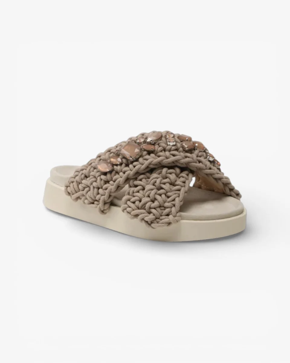 INUIKII Klapki Woven Stones Taupe - Image 3