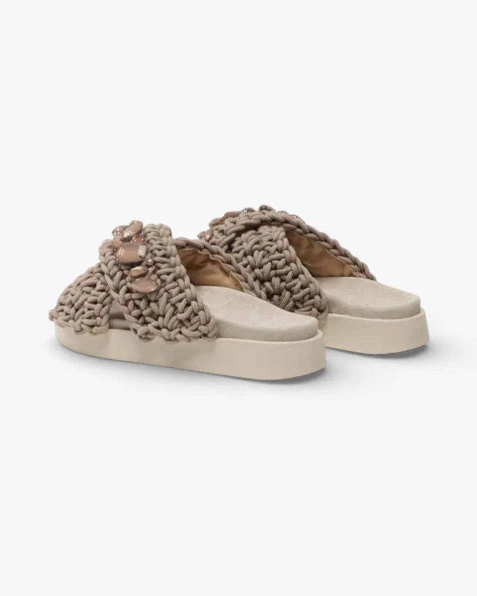 INUIKII Klapki Woven Stones Taupe - Image 4