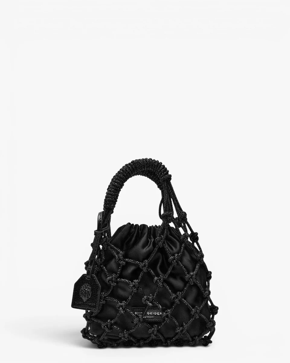 Kurt Geiger Torebka Small Drench Macrame Crystal Black