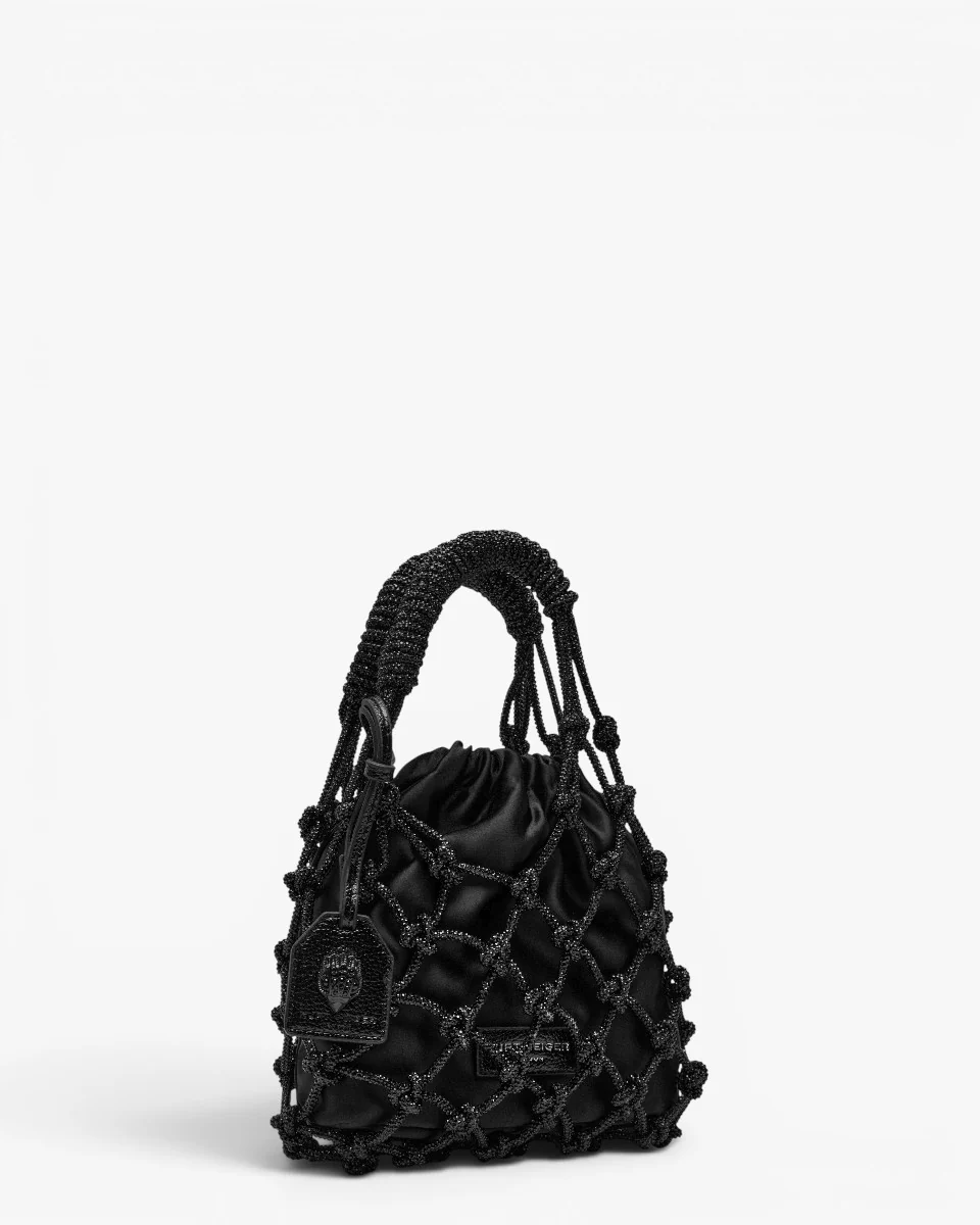Kurt Geiger Torebka Small Drench Macrame Crystal Black - Image 3