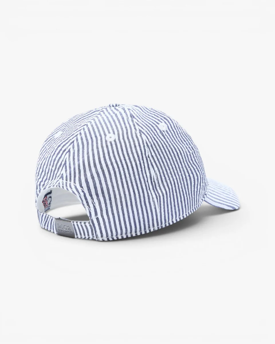 MC2 Saint Barth Czapka Baseball N Seersucker Stripes Navy White - Image 3
