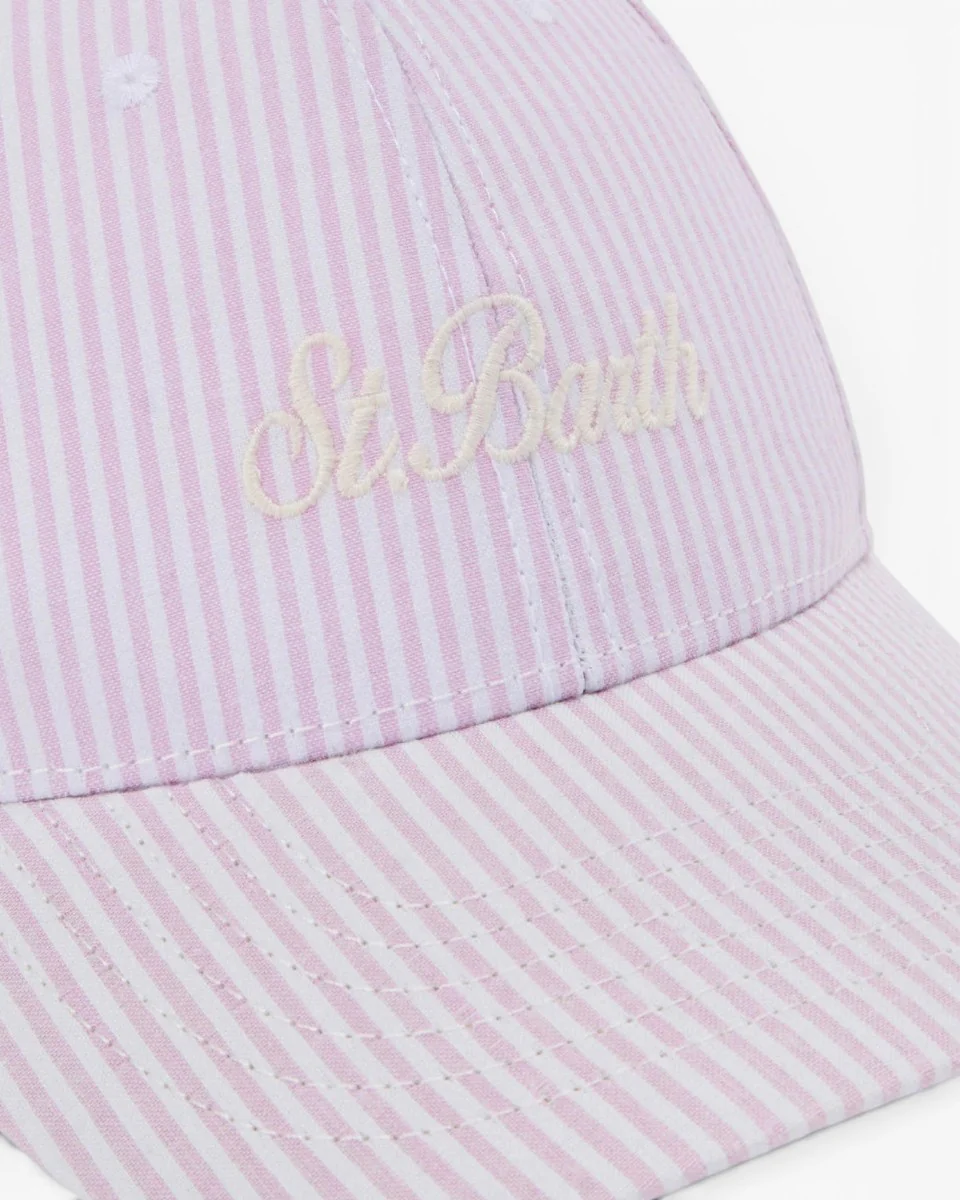 MC2 Saint Barth Czapka Baseball N Seersucker Stripes Pink - Image 3