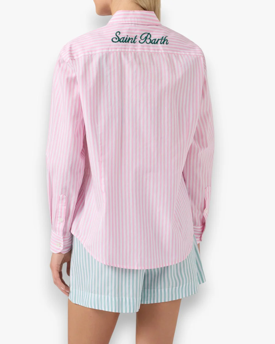 MC2 Saint Barth Koszula Meredith Cotton Sb Beach Stripes Pink - Image 5
