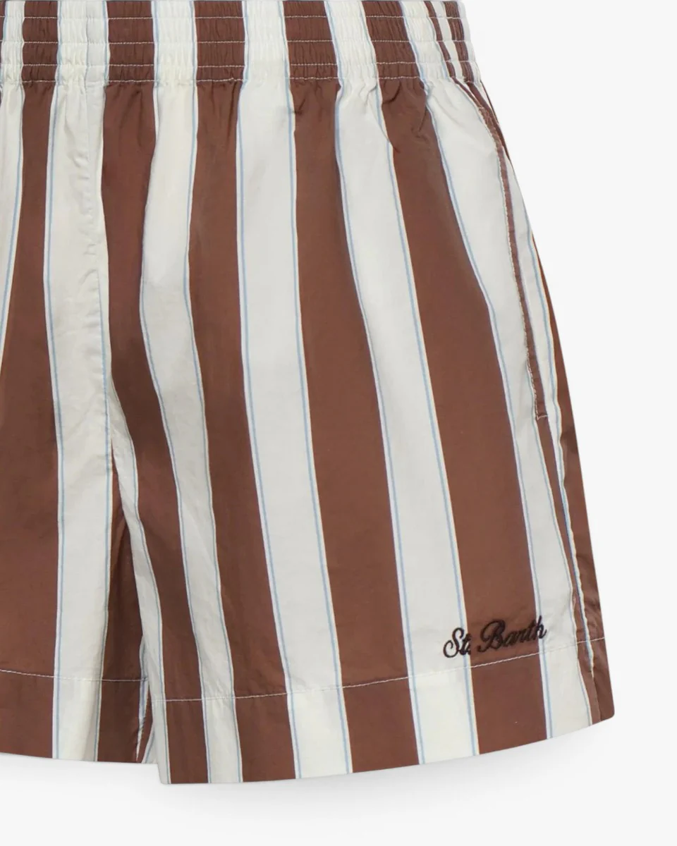 MC2 Saint Barth Spodenki Meave Cotton Sb Beach Stripes Brown - Image 3
