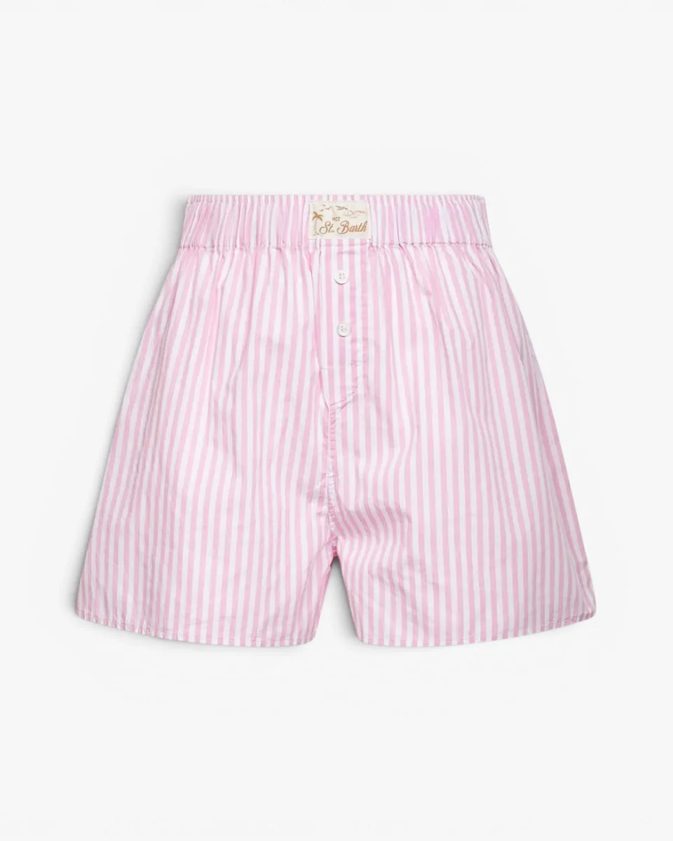 MC2 Saint Barth Spodenki Boxy Cotton Sb Stripes Pink