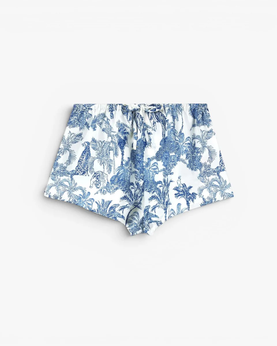 MC2 SAINT BARTH Spodenki Kammy Silk Habotai Foulard Jungle Oceania Blue - Image 2