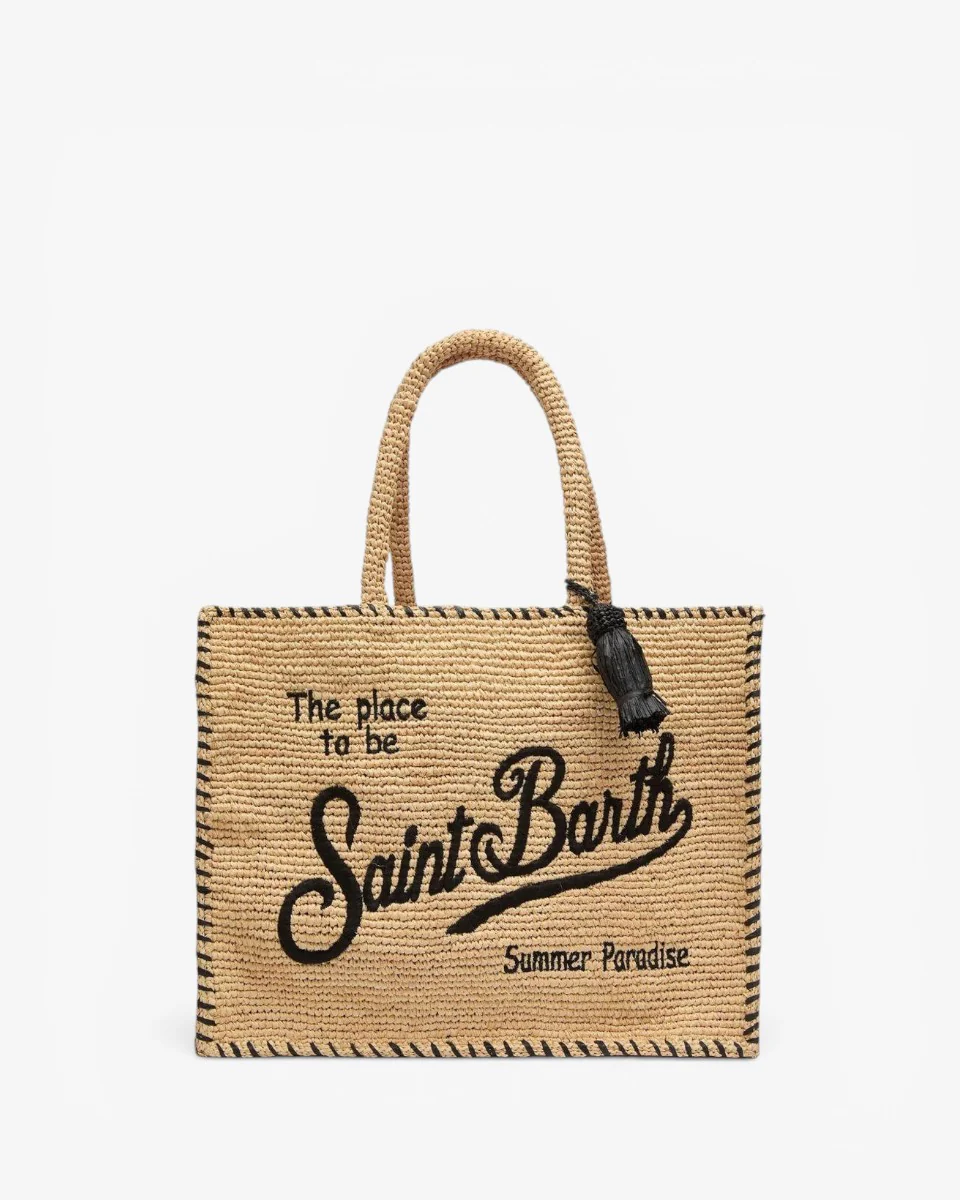 MC2 SAINT BARTH Torebka Colette Raffia Border Beige