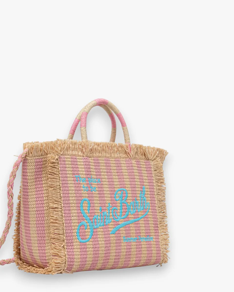 MC2 Saint Barth Torebka Colette Straw N Stripes Pink - Image 2