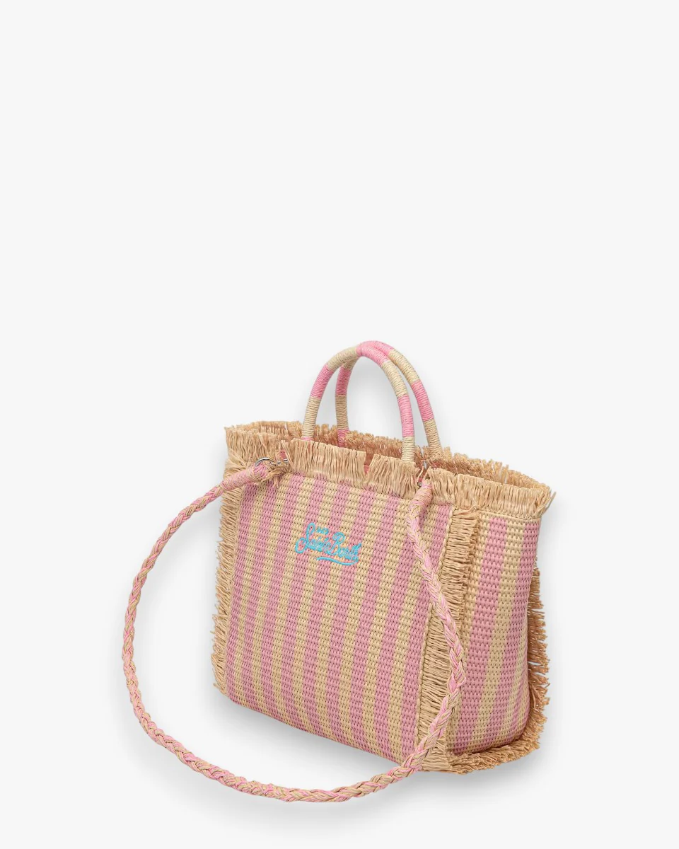 MC2 Saint Barth Torebka Colette Straw N Stripes Pink - Image 3
