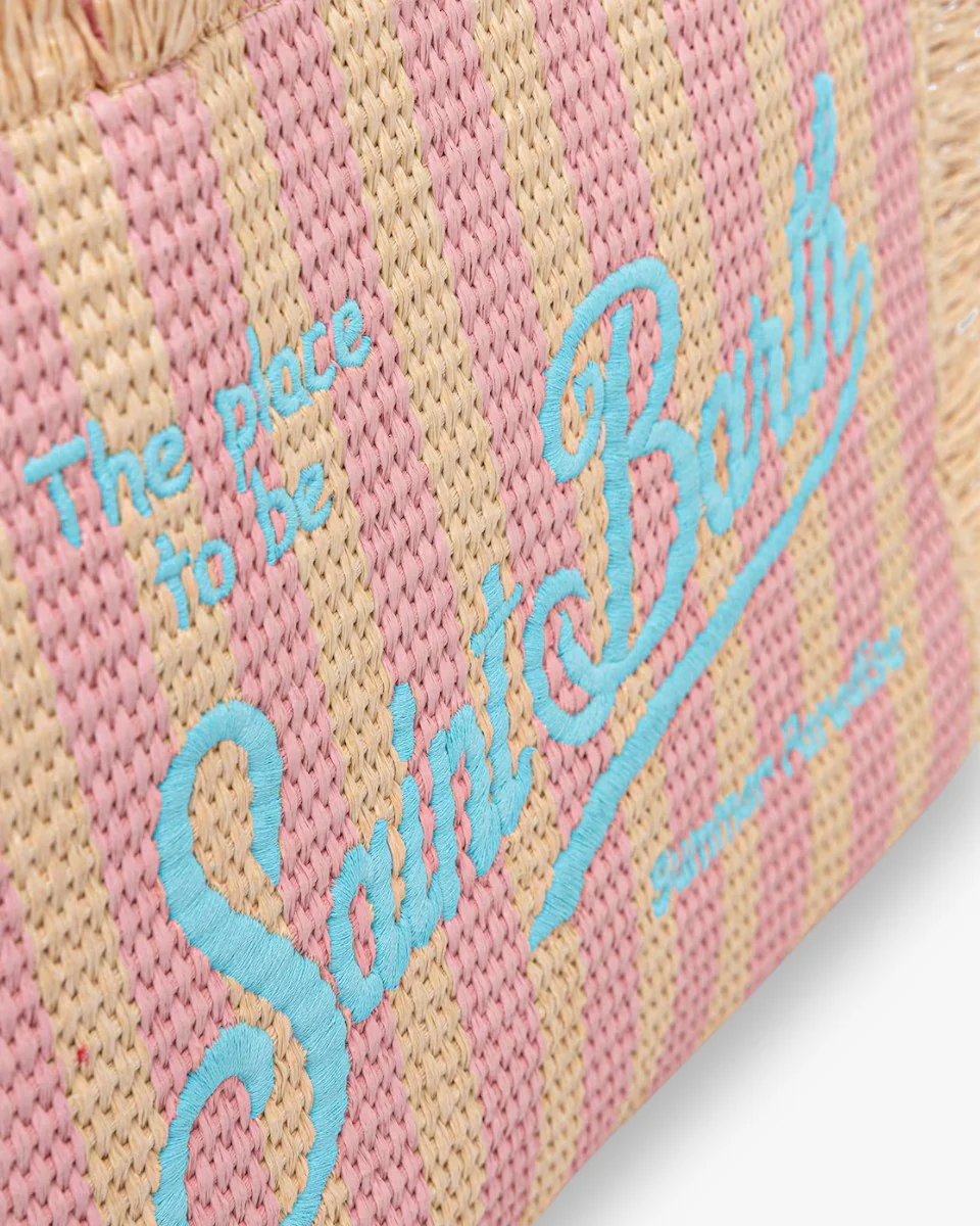 MC2 Saint Barth Torebka Colette Straw N Stripes Pink - Image 4