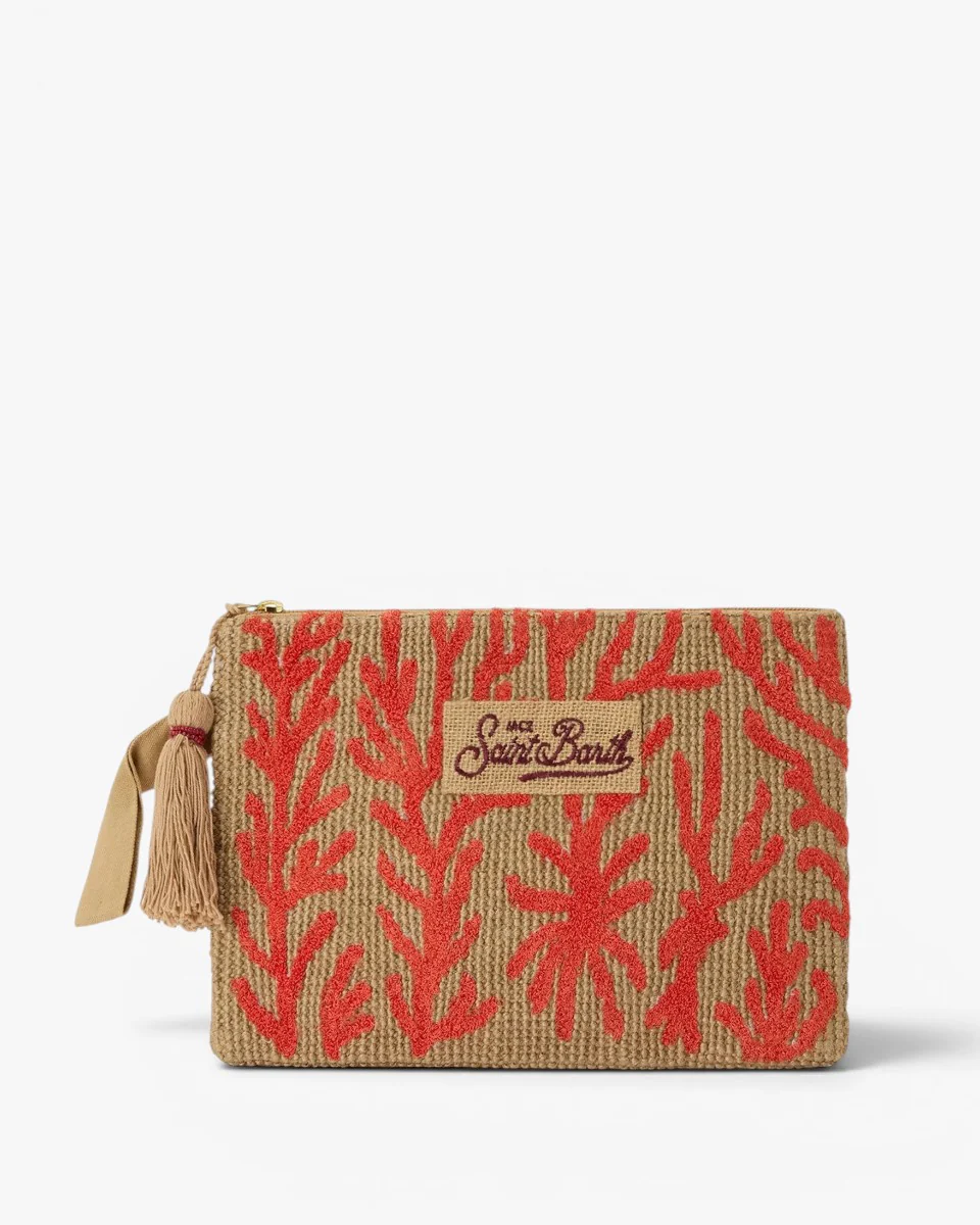 MC2 SAINT BARTH Torebka Jute Pouch Terry Coral