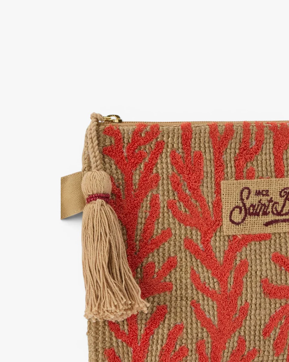 MC2 SAINT BARTH Torebka Jute Pouch Terry Coral - Image 4
