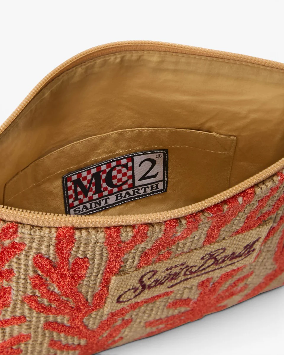 MC2 SAINT BARTH Torebka Jute Pouch Terry Coral - Image 5