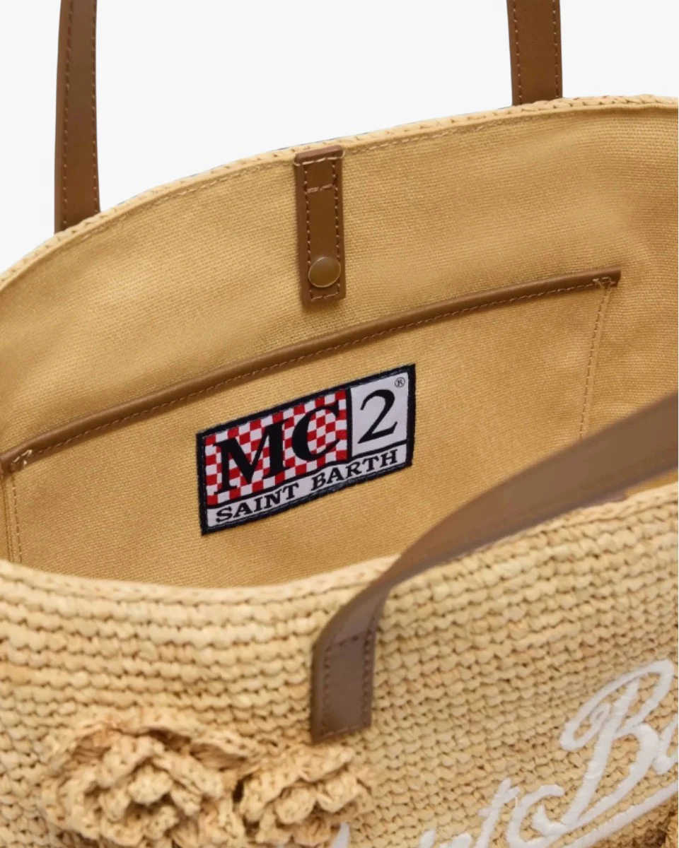 MC2 SAINT BARTH Torebka Raffia City Flowers Patch - Image 3