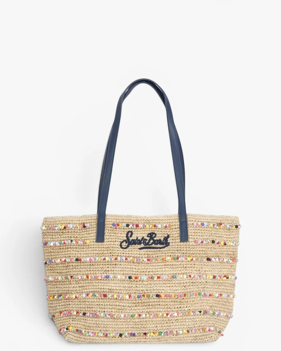 MC2 SAINT BARTH Torebka Raffia City Mid Beads Stripes Col