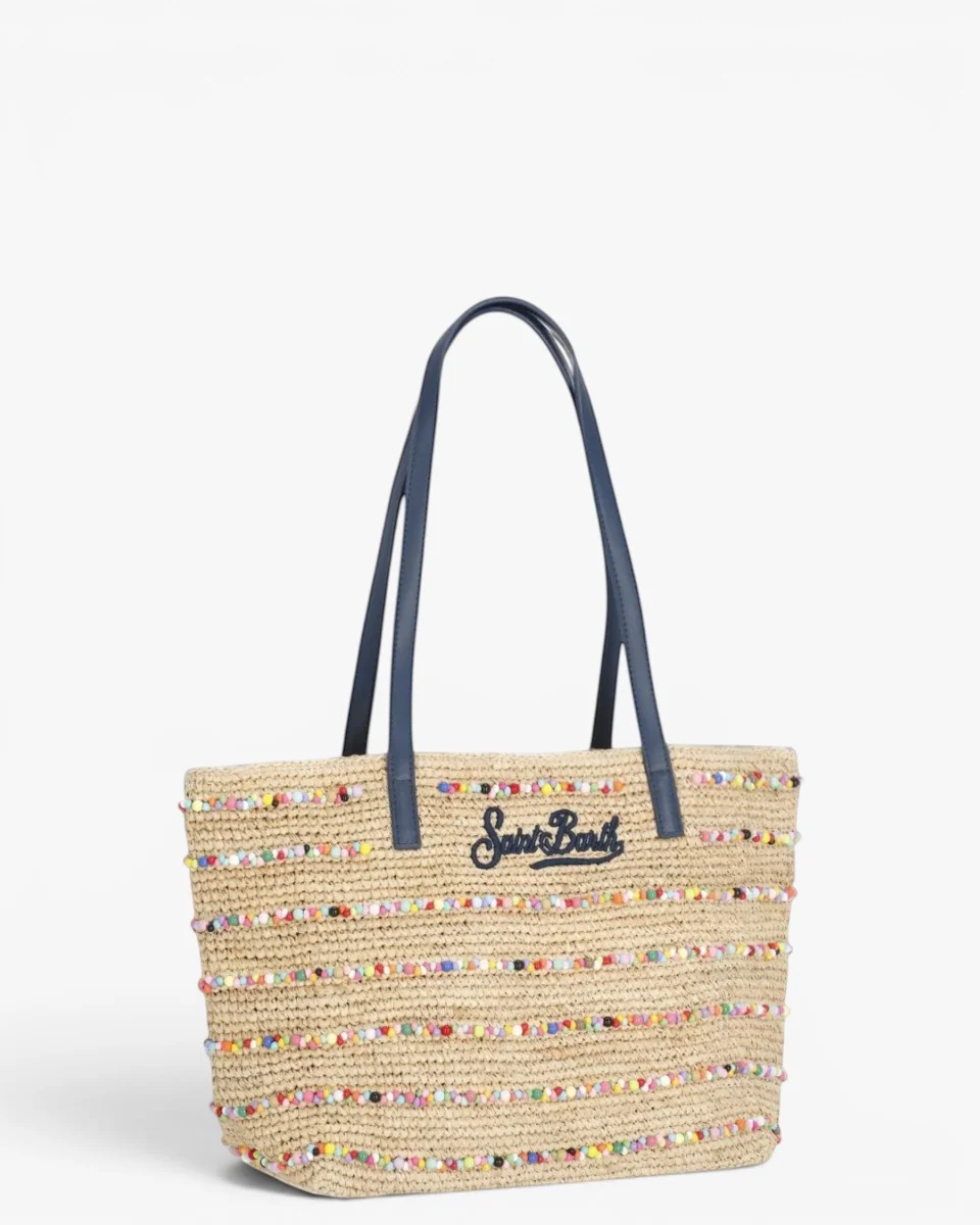 MC2 SAINT BARTH Torebka Raffia City Mid Beads Stripes Col - Image 3