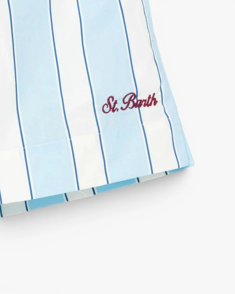 MC2 Saint Barth Spodenki Meave Cotton Sb Beach Stripes Blue - Image 3