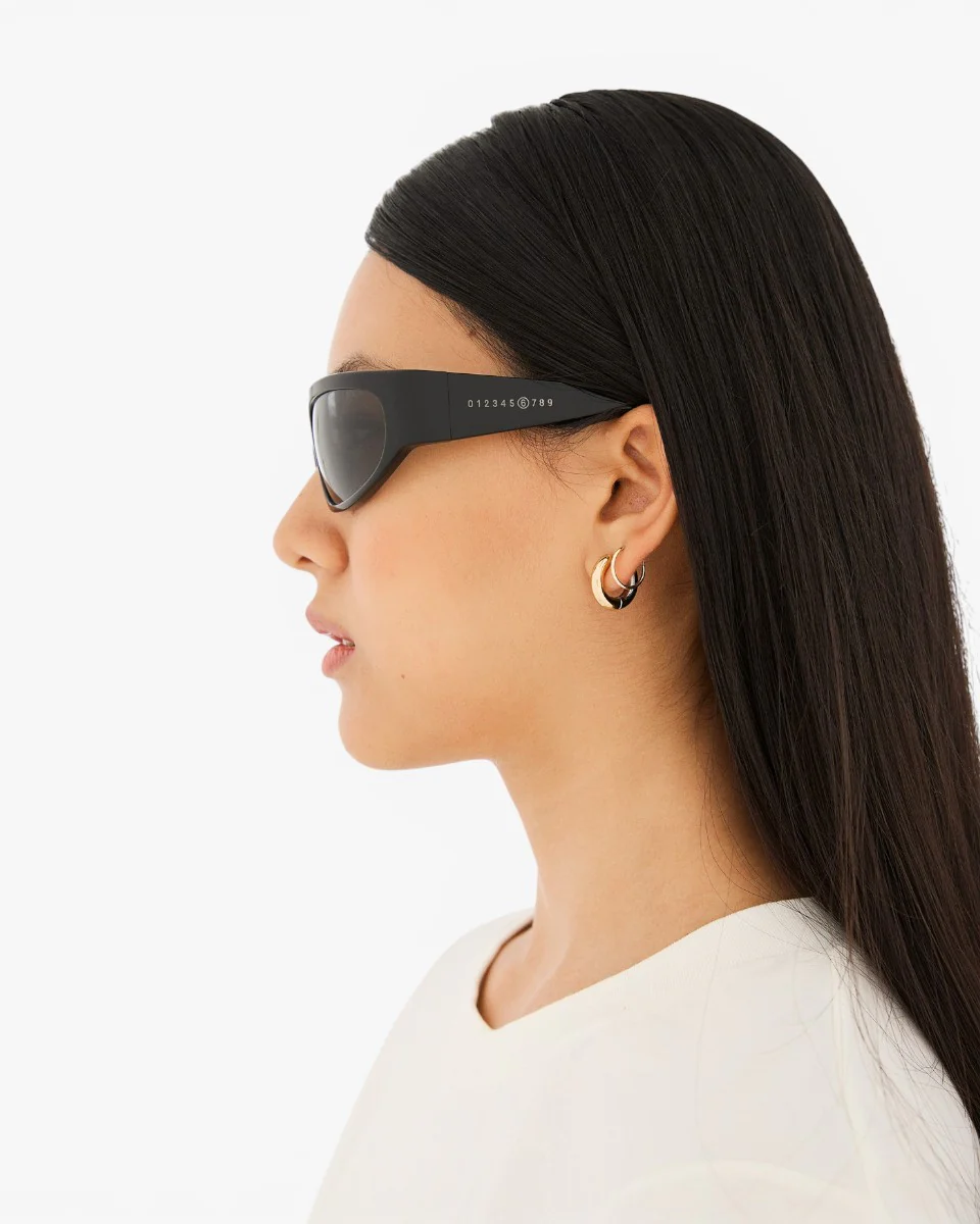 MM6 Maison Margiela Okulary Przeciwsłoneczne Lunettes 1 Noir - Image 5