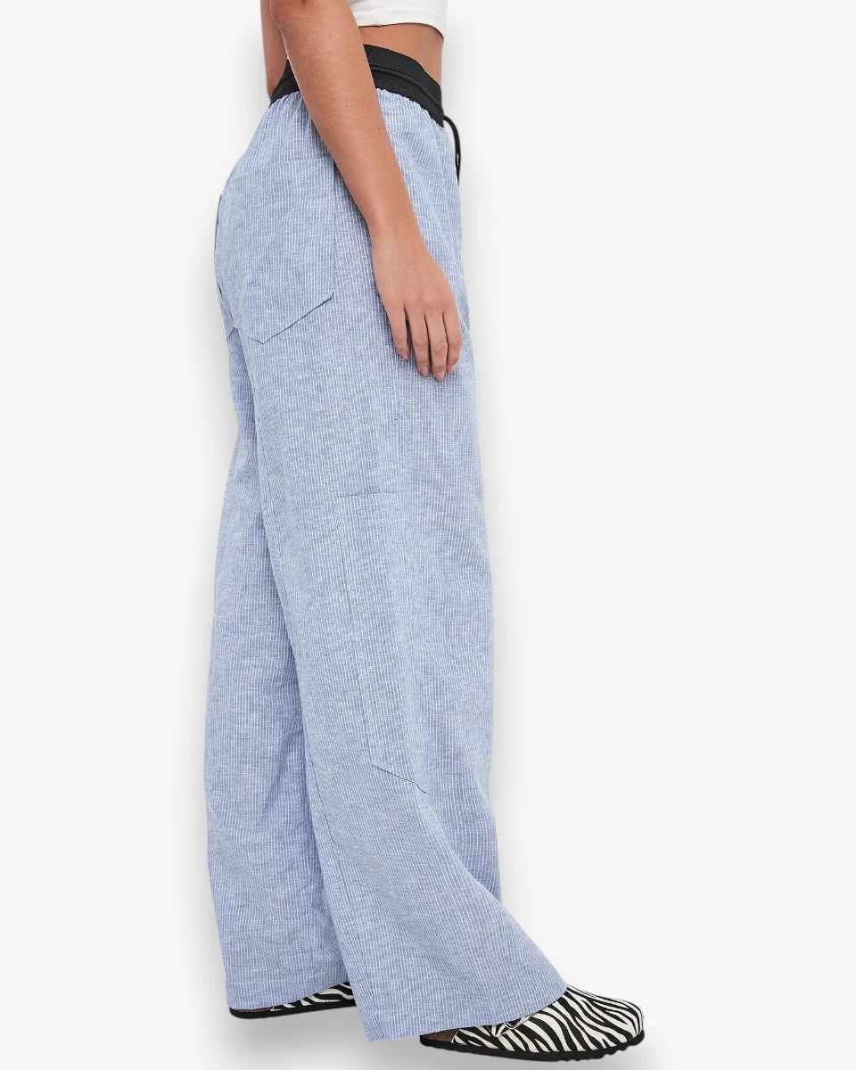 MMC Studio Spodnie Linen Air Baby Blue - Image 3