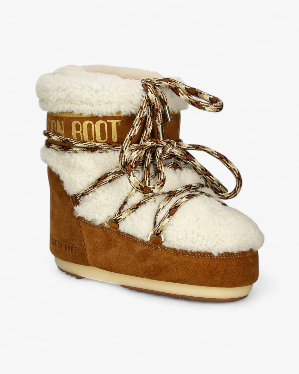 Moon Boot Śniegowce Icon Low Shearling Whisky Off White - Image 2