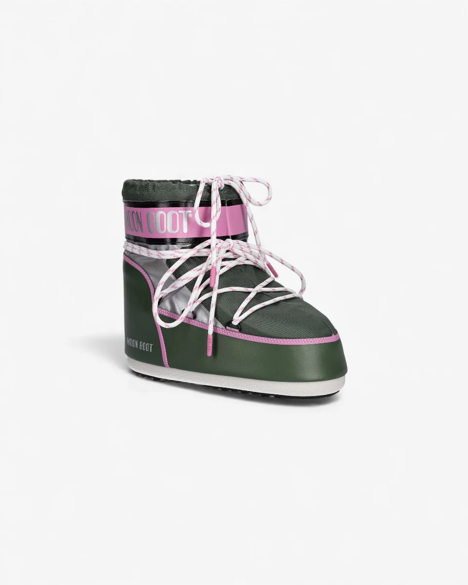 Moon Boot Śniegowce Icon Low Space Racing Forest Green Silver Pink - Image 2