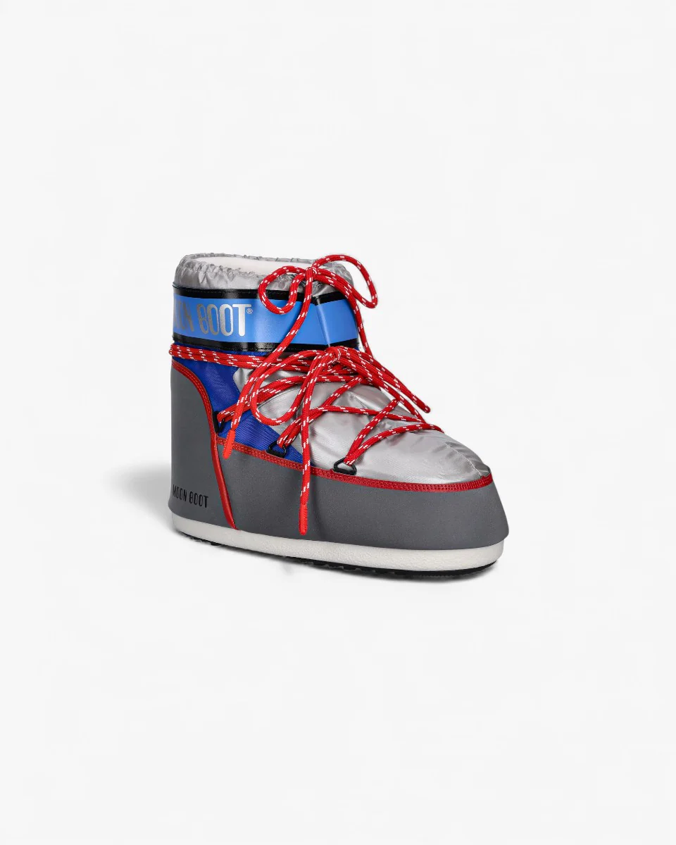 Moon Boot Śniegowce Icon Low Space Racing Silver Blue Red - Image 2