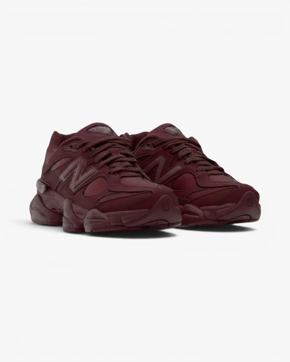 New Balance 9060 Burgundy Leather - Image 2