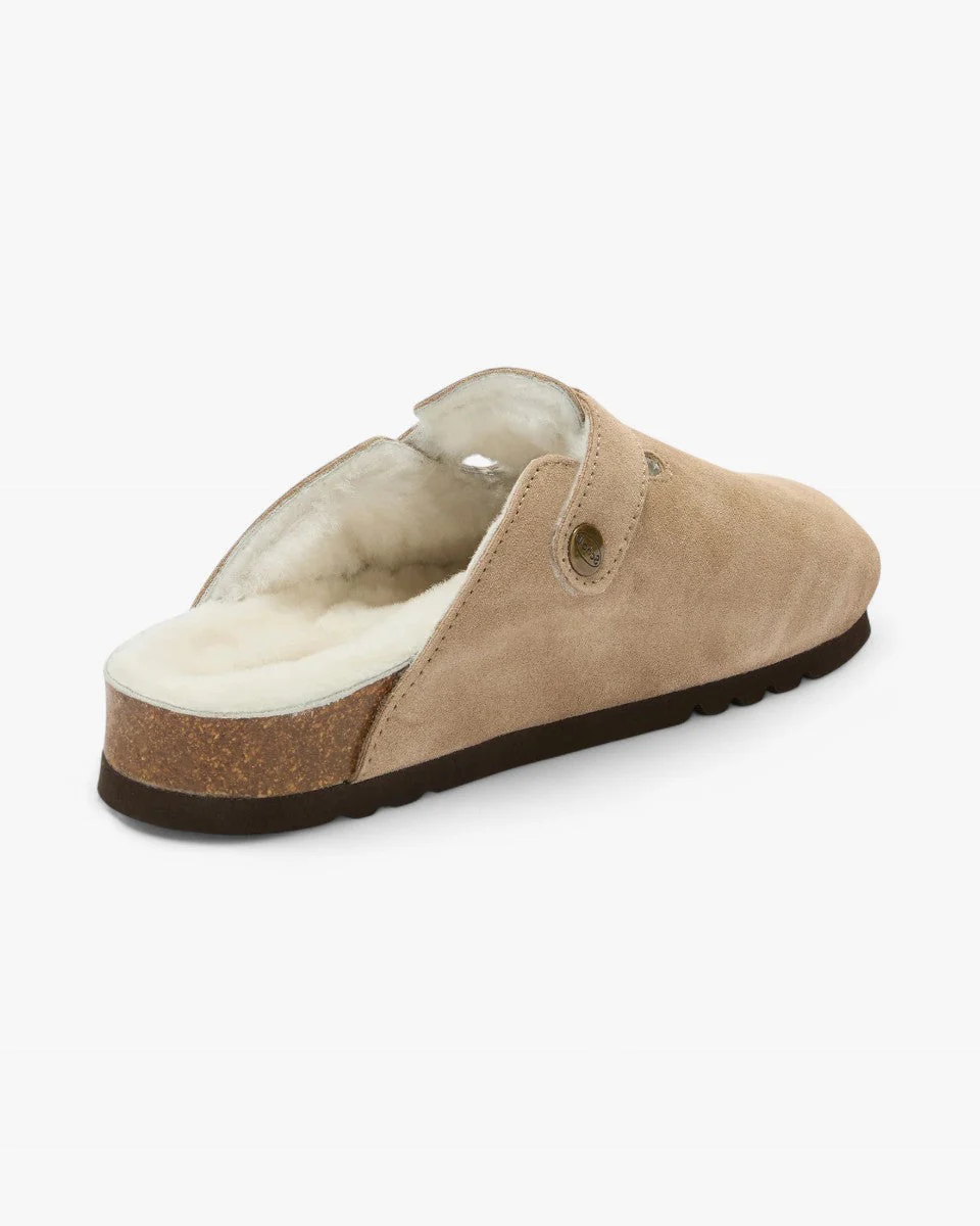 Scholl Mule Fae New F Suede Dark Beige - Image 3